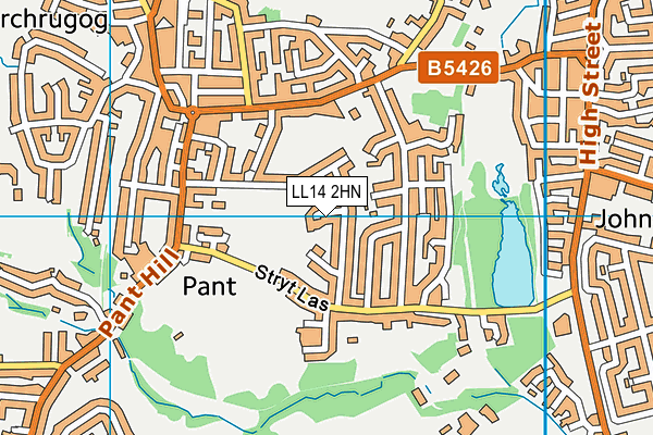 LL14 2HN map - OS VectorMap District (Ordnance Survey) LL14 2HN map - OS VectorMap District (Ordnance Survey)