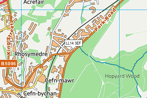 LL14 3EF map - OS VectorMap District (Ordnance Survey) LL14 3EF map - OS VectorMap District (Ordnance Survey)