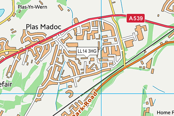 LL14 3HG map - OS VectorMap District (Ordnance Survey) LL14 3HG map - OS VectorMap District (Ordnance Survey)