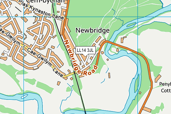 LL14 3JL map - OS VectorMap District (Ordnance Survey)
