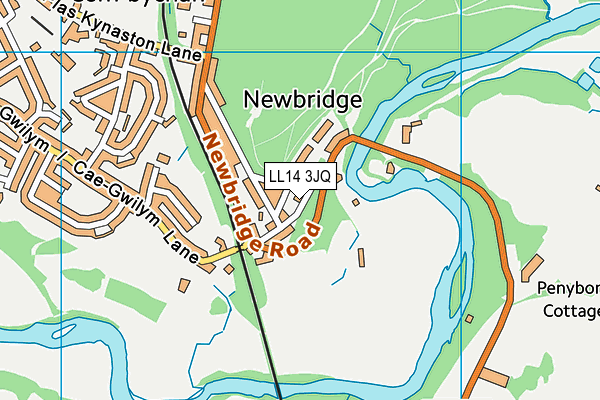 LL14 3JQ map - OS VectorMap District (Ordnance Survey) LL14 3JQ map - OS VectorMap District (Ordnance Survey)