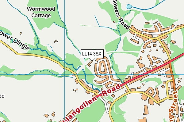 LL14 3SX map - OS VectorMap District (Ordnance Survey) LL14 3SX map - OS VectorMap District (Ordnance Survey)