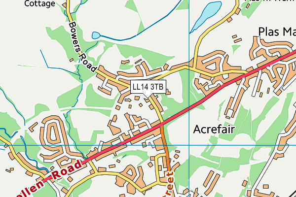 LL14 3TB map - OS VectorMap District (Ordnance Survey) LL14 3TB map - OS VectorMap District (Ordnance Survey)