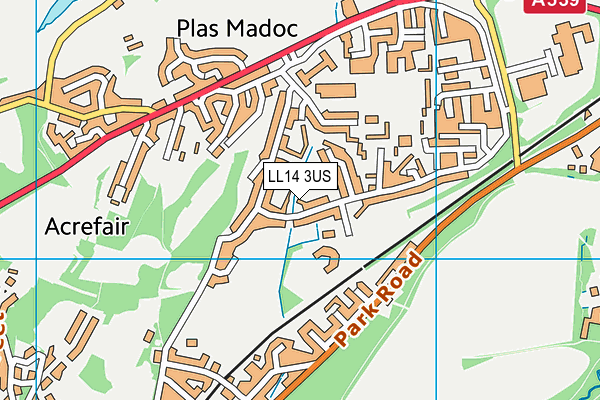 LL14 3US map - OS VectorMap District (Ordnance Survey) LL14 3US map - OS VectorMap District (Ordnance Survey)