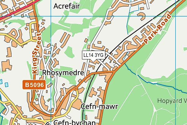 LL14 3YG map - OS VectorMap District (Ordnance Survey) LL14 3YG map - OS VectorMap District (Ordnance Survey)
