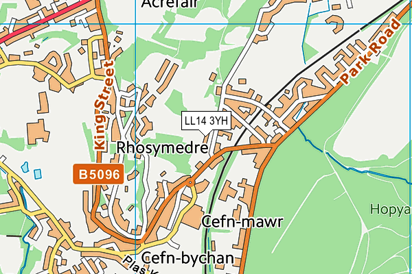 LL14 3YH map - OS VectorMap District (Ordnance Survey) LL14 3YH map - OS VectorMap District (Ordnance Survey)