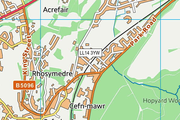 LL14 3YW map - OS VectorMap District (Ordnance Survey) LL14 3YW map - OS VectorMap District (Ordnance Survey)