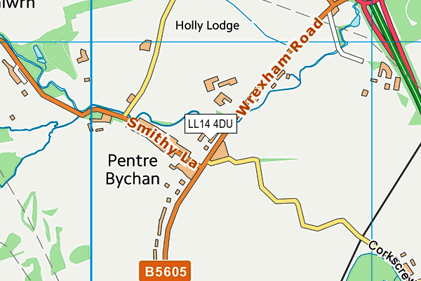 LL14 4DU map - OS VectorMap District (Ordnance Survey) LL14 4DU map - OS VectorMap District (Ordnance Survey)
