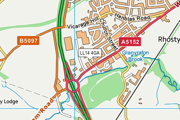 LL14 4GA map - OS VectorMap District (Ordnance Survey)