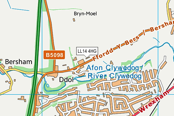 LL14 4HG map - OS VectorMap District (Ordnance Survey) LL14 4HG map - OS VectorMap District (Ordnance Survey)
