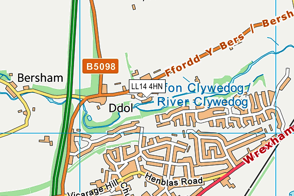 LL14 4HN map - OS VectorMap District (Ordnance Survey) LL14 4HN map - OS VectorMap District (Ordnance Survey)