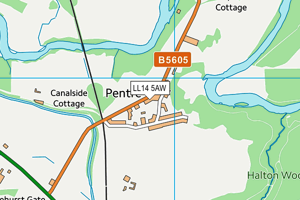 LL14 5AW map - OS VectorMap District (Ordnance Survey) LL14 5AW map - OS VectorMap District (Ordnance Survey)