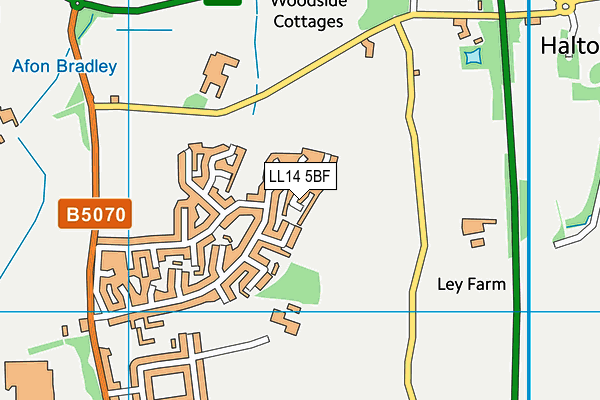 LL14 5BF map - OS VectorMap District (Ordnance Survey) LL14 5BF map - OS VectorMap District (Ordnance Survey)