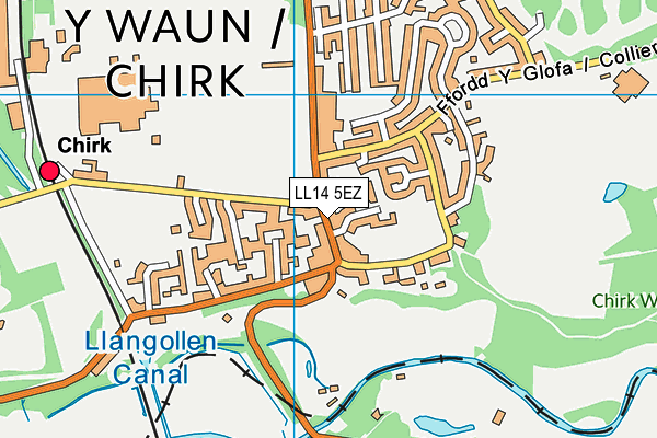 LL14 5EZ map - OS VectorMap District (Ordnance Survey)