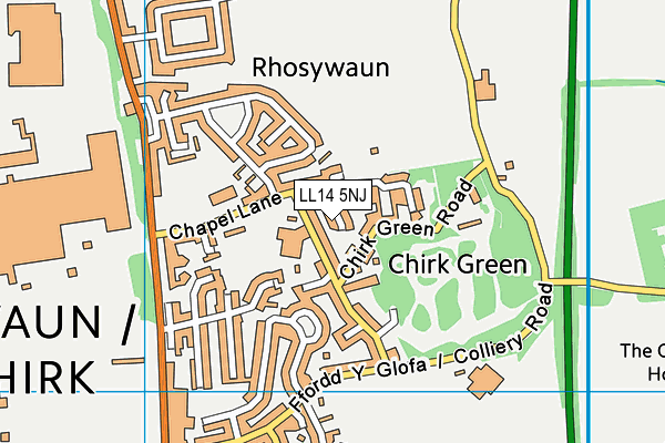 LL14 5NJ map - OS VectorMap District (Ordnance Survey) LL14 5NJ map - OS VectorMap District (Ordnance Survey)