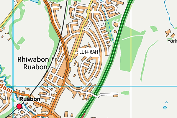 LL14 6AH map - OS VectorMap District (Ordnance Survey) LL14 6AH map - OS VectorMap District (Ordnance Survey)