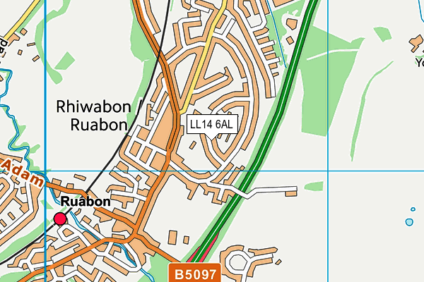 LL14 6AL map - OS VectorMap District (Ordnance Survey) LL14 6AL map - OS VectorMap District (Ordnance Survey)