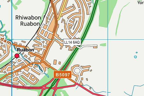LL14 6AQ map - OS VectorMap District (Ordnance Survey) LL14 6AQ map - OS VectorMap District (Ordnance Survey)