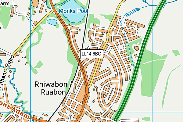 LL14 6BG map - OS VectorMap District (Ordnance Survey) LL14 6BG map - OS VectorMap District (Ordnance Survey)
