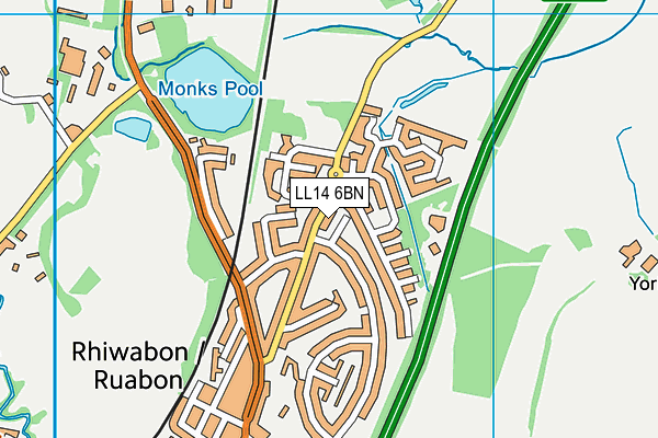LL14 6BN map - OS VectorMap District (Ordnance Survey) LL14 6BN map - OS VectorMap District (Ordnance Survey)