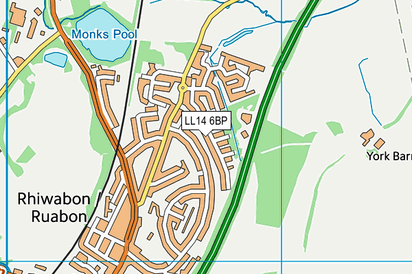 LL14 6BP map - OS VectorMap District (Ordnance Survey) LL14 6BP map - OS VectorMap District (Ordnance Survey)