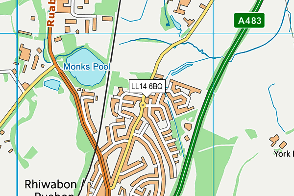 LL14 6BQ map - OS VectorMap District (Ordnance Survey) LL14 6BQ map - OS VectorMap District (Ordnance Survey)