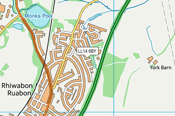 LL14 6BY map - OS VectorMap District (Ordnance Survey) LL14 6BY map - OS VectorMap District (Ordnance Survey)