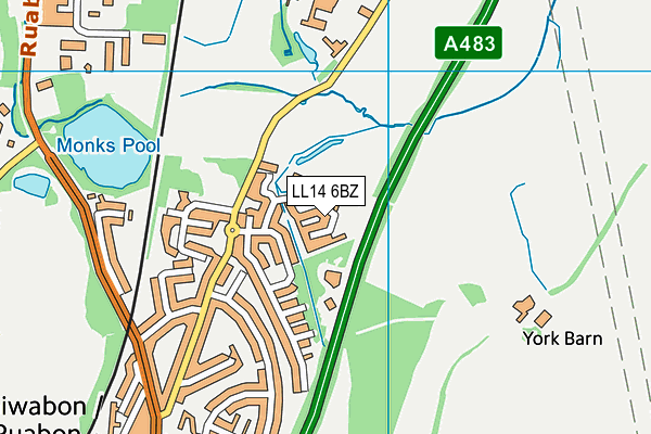 LL14 6BZ map - OS VectorMap District (Ordnance Survey) LL14 6BZ map - OS VectorMap District (Ordnance Survey)