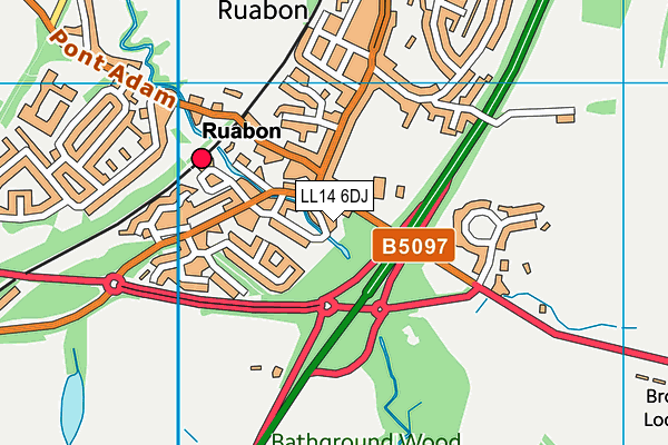 LL14 6DJ map - OS VectorMap District (Ordnance Survey) LL14 6DJ map - OS VectorMap District (Ordnance Survey)