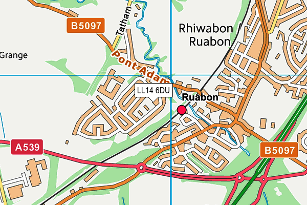 LL14 6DU map - OS VectorMap District (Ordnance Survey) LL14 6DU map - OS VectorMap District (Ordnance Survey)