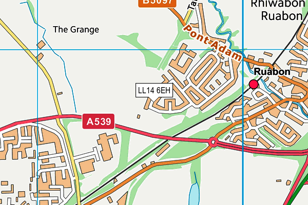 LL14 6EH map - OS VectorMap District (Ordnance Survey) LL14 6EH map - OS VectorMap District (Ordnance Survey)