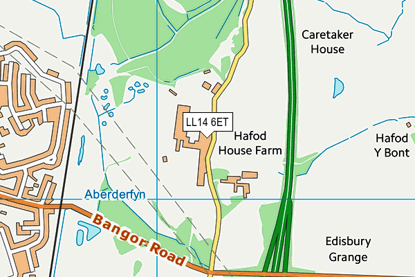 LL14 6ET map - OS VectorMap District (Ordnance Survey) LL14 6ET map - OS VectorMap District (Ordnance Survey)