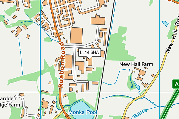 LL14 6HA map - OS VectorMap District (Ordnance Survey) LL14 6HA map - OS VectorMap District (Ordnance Survey)