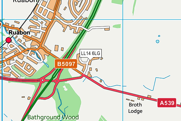 LL14 6LG map - OS VectorMap District (Ordnance Survey) LL14 6LG map - OS VectorMap District (Ordnance Survey)