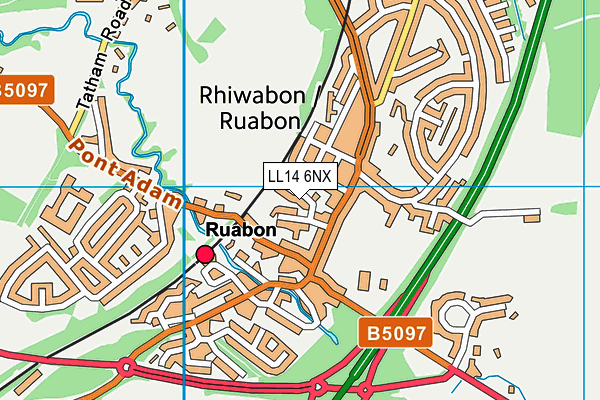 LL14 6NX map - OS VectorMap District (Ordnance Survey) LL14 6NX map - OS VectorMap District (Ordnance Survey)