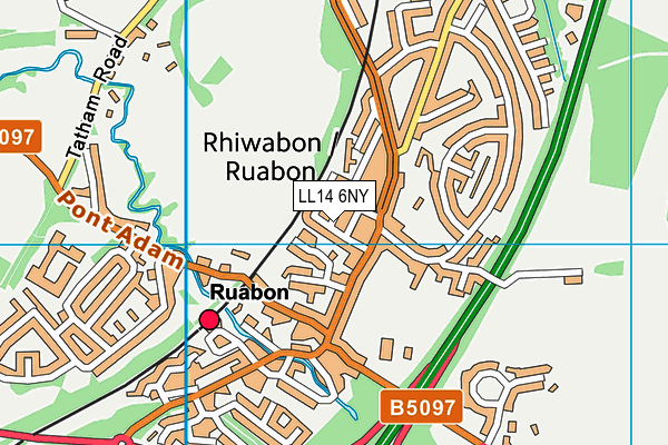 LL14 6NY map - OS VectorMap District (Ordnance Survey) LL14 6NY map - OS VectorMap District (Ordnance Survey)