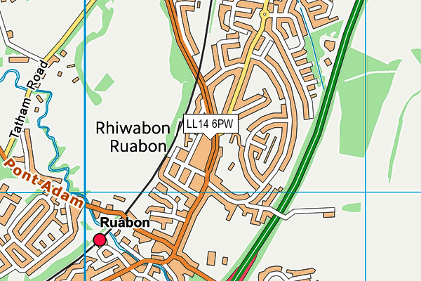 LL14 6PW map - OS VectorMap District (Ordnance Survey) LL14 6PW map - OS VectorMap District (Ordnance Survey)