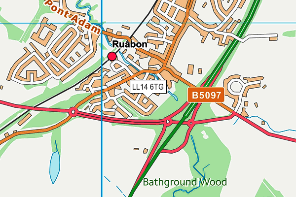 LL14 6TG map - OS VectorMap District (Ordnance Survey)