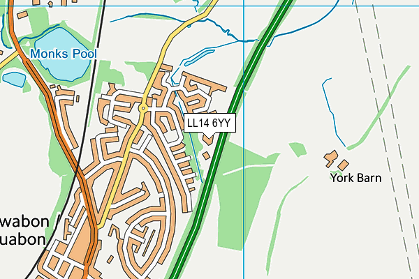 LL14 6YY map - OS VectorMap District (Ordnance Survey) LL14 6YY map - OS VectorMap District (Ordnance Survey)
