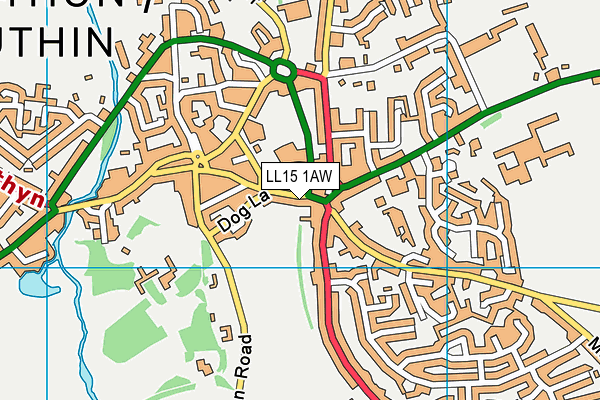 LL15 1AW map - OS VectorMap District (Ordnance Survey) LL15 1AW map - OS VectorMap District (Ordnance Survey)