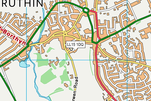 LL15 1DQ map - OS VectorMap District (Ordnance Survey) LL15 1DQ map - OS VectorMap District (Ordnance Survey)