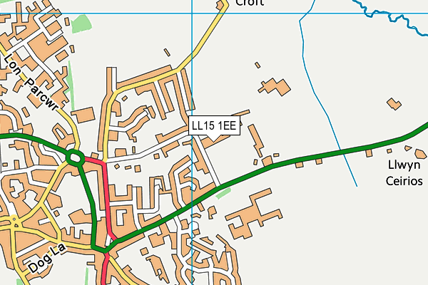LL15 1EE map - OS VectorMap District (Ordnance Survey) LL15 1EE map - OS VectorMap District (Ordnance Survey)