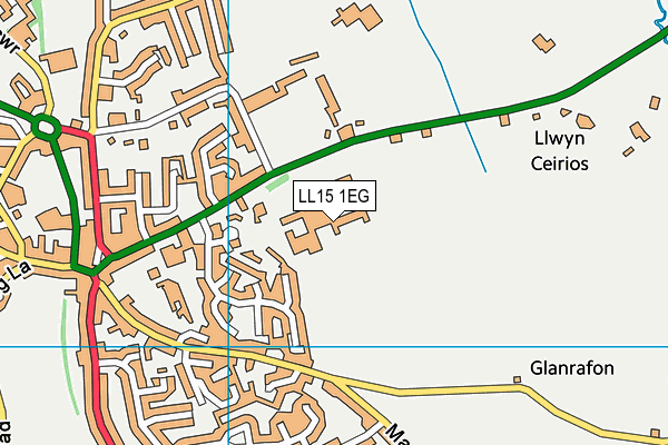 LL15 1EG map - OS VectorMap District (Ordnance Survey) LL15 1EG map - OS VectorMap District (Ordnance Survey)