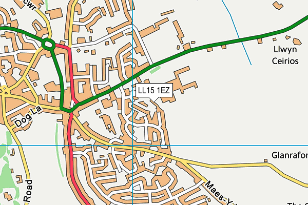 LL15 1EZ map - OS VectorMap District (Ordnance Survey) LL15 1EZ map - OS VectorMap District (Ordnance Survey)