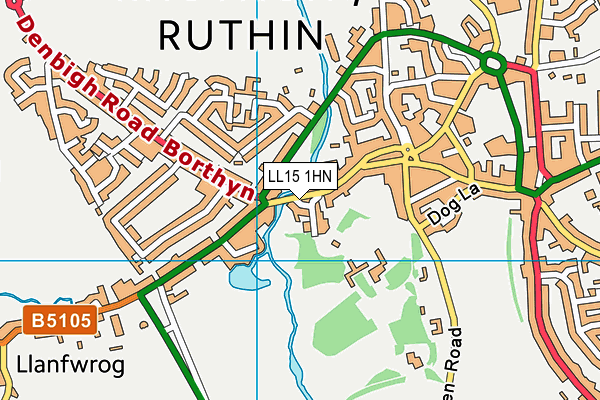 LL15 1HN map - OS VectorMap District (Ordnance Survey) LL15 1HN map - OS VectorMap District (Ordnance Survey)