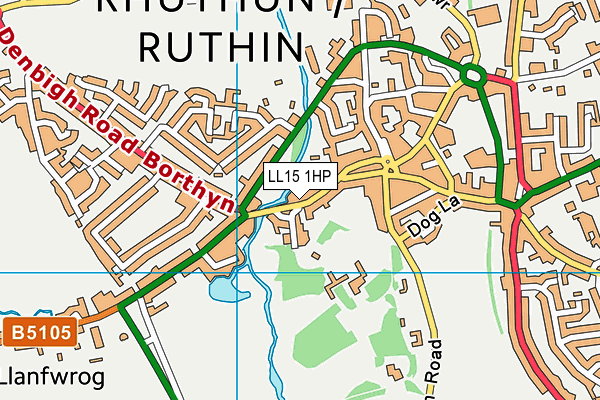 LL15 1HP map - OS VectorMap District (Ordnance Survey) LL15 1HP map - OS VectorMap District (Ordnance Survey)