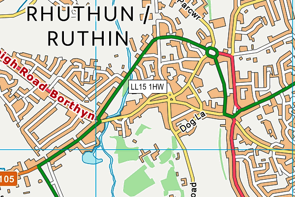 LL15 1HW map - OS VectorMap District (Ordnance Survey)