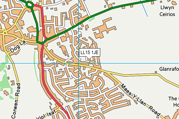 LL15 1JE map - OS VectorMap District (Ordnance Survey) LL15 1JE map - OS VectorMap District (Ordnance Survey)
