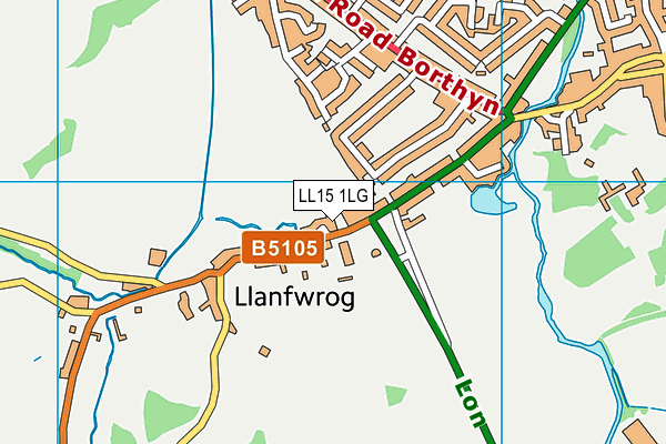 LL15 1LG map - OS VectorMap District (Ordnance Survey) LL15 1LG map - OS VectorMap District (Ordnance Survey)