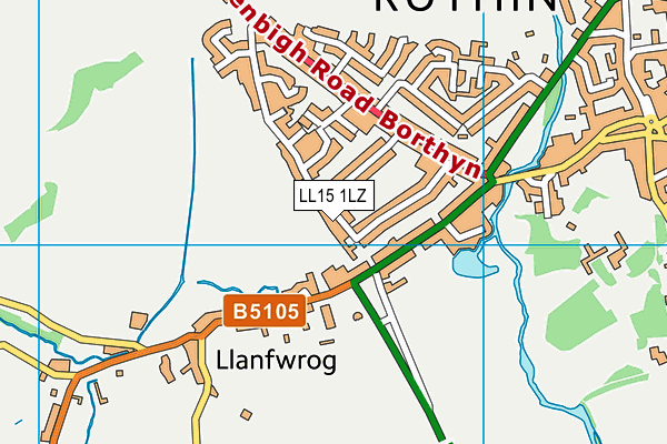 LL15 1LZ map - OS VectorMap District (Ordnance Survey) LL15 1LZ map - OS VectorMap District (Ordnance Survey)